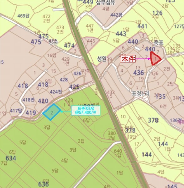 2025타경20295 충청남도 논산시 연산면 표정리 436-1 대지 경매 이미지