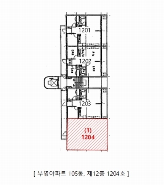 2025타경11581 충청남도 천안시 서북구 천안대로 1843, 부영아파트 105동 12층 1204호 아파트[공급24평형] 경매 이미지