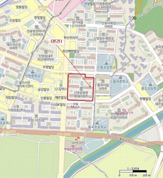 2024타경5775 충청남도 천안시 동남구 서부대로 226-11, 향촌현대아파트 306동 7층 701호 아파트[공급28평형] 경매 이미지
