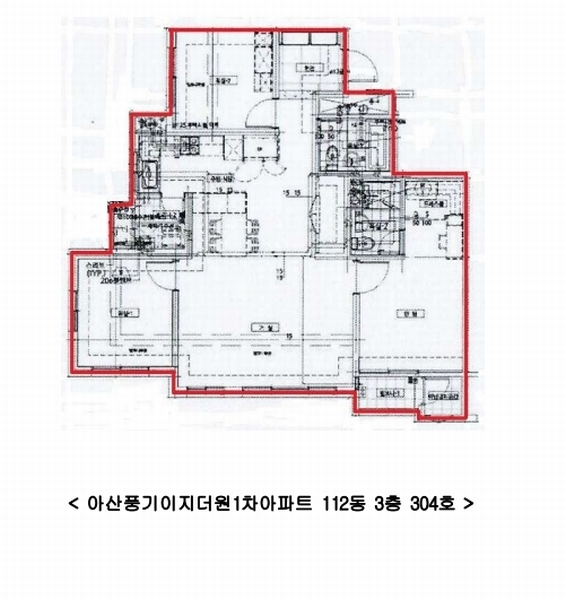 2024타경115610 충청남도 아산시 어의정로 184, 아산풍기이지더원1차아파트 112동 3층 304호 아파트[공급29평형] 경매 이미지