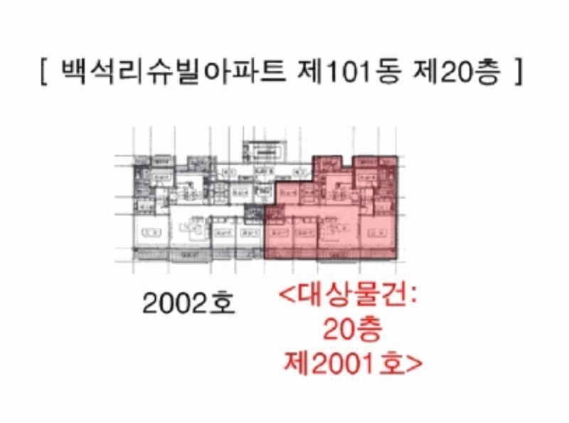 2025타경490 충청남도 천안시 서북구 한들3로 107, 백석리슈빌아파트 101동 20층 2001호 아파트[공급57평형] 경매 이미지