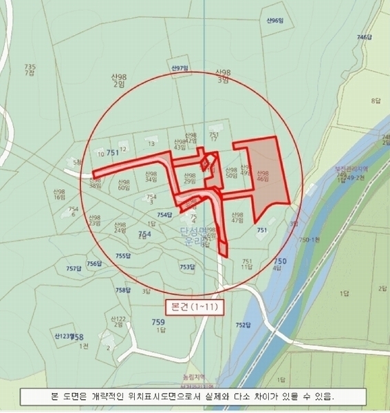 2025타경502 경상남도 산청군 단성면 운리 산98-30 임야 경매 이미지