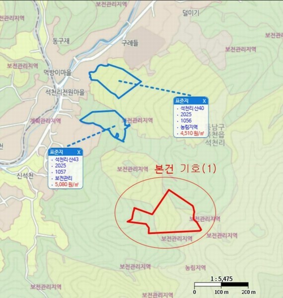2025타경11725 충청남도 천안시 동남구 목천읍 석천리 산49 임야 경매 이미지