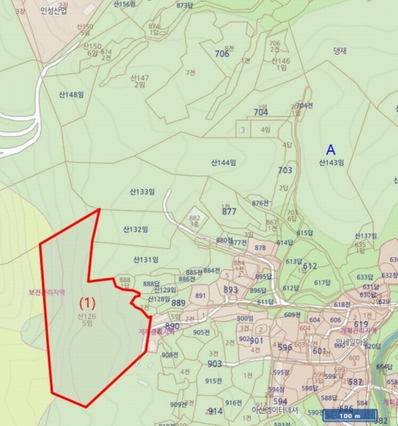 2024타경115207 충청남도 아산시 배방읍 수철리 산126-5 임야 경매 이미지