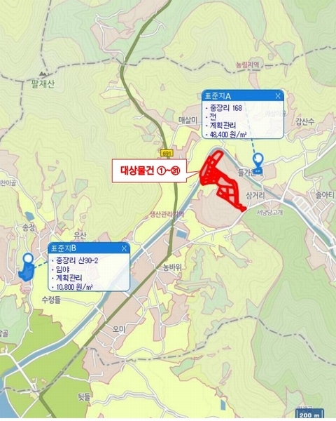 2023타경21933 충청남도 공주시 계룡면 중장리 272-47 임야 경매 이미지