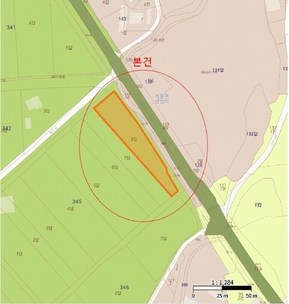 2025타경20272 충청남도 공주시 계룡면 상성리 345-8 농지 경매 이미지