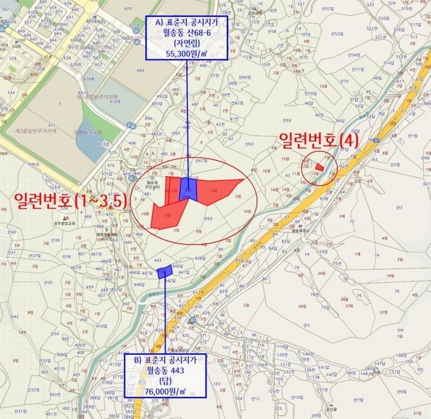 2024타경22124 충청남도 공주시 월송동 산68-4 임야 경매 이미지