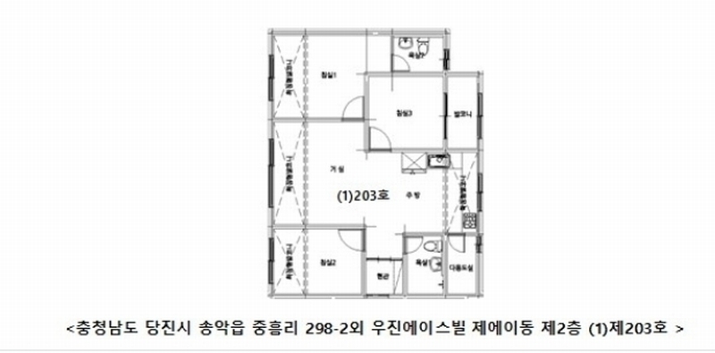 2024타경3744 충청남도 당진시 송악읍 월곡로 25, 우진에이스빌 에이동 2층 203호 다세대(빌라) 경매 이미지