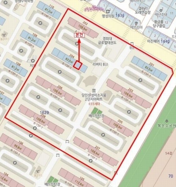 2024타경4518 충청남도 당진시 송악읍 신복운로3길 28, 신성미소지움2단지아파트 204동 1층 102호 아파트[공급25평형] 경매 이미지