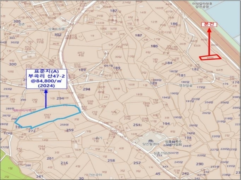 2024타경55592 충청남도 당진시 송악읍 부곡리 186-60 임야 경매 이미지