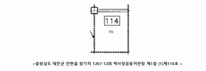 2024타경60457 충청남도 태안군 안면읍 백사장2길 7, 백사장공동어판장 1층 114호 근린상가 경매 이미지