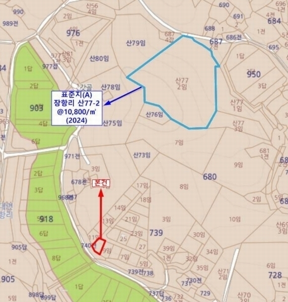 2024타경61115 충청남도 당진시 고대면 장항리 739-10 임야 경매 이미지