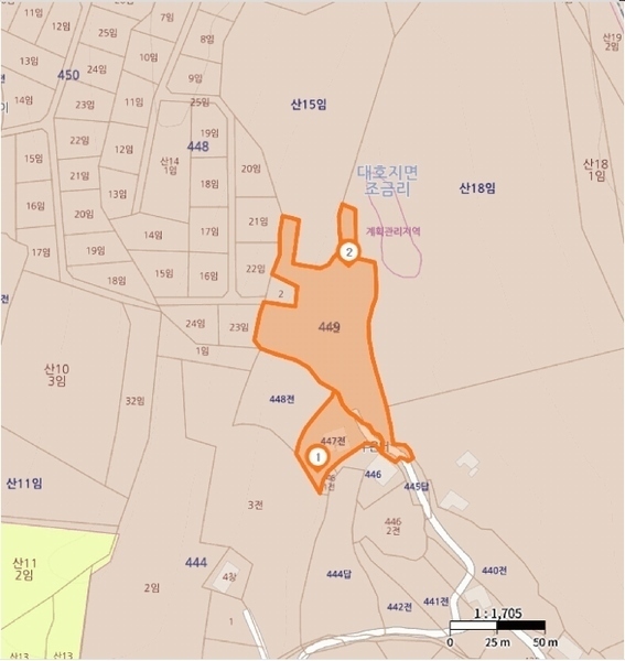 2025타경51343 충청남도 당진시 대호지면 조금리 447 농지 경매 이미지
