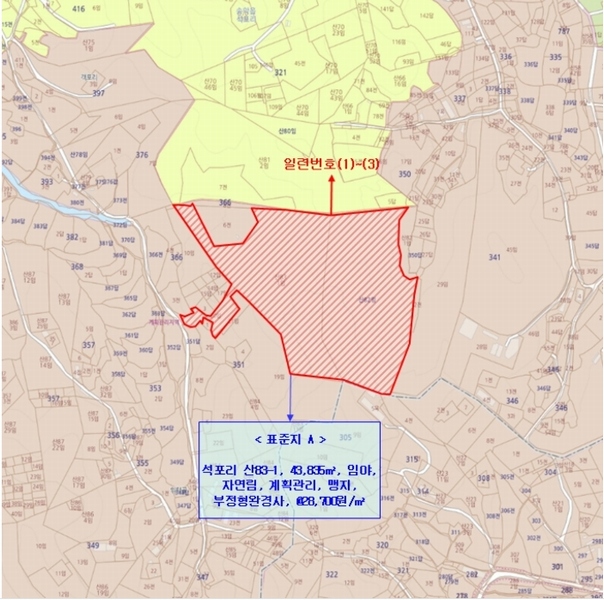 2024타경4525 충청남도 당진시 송악읍 석포리 351-20 임야 경매 이미지