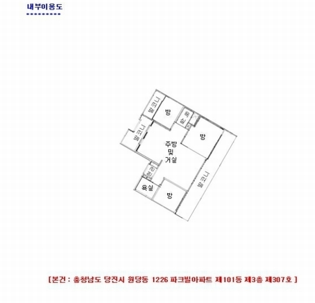 2024타경60068 충청남도 당진시 당진중앙2로 331, 파크빌아파트 101동 3층 307호 아파트[공급35평형] 경매 이미지