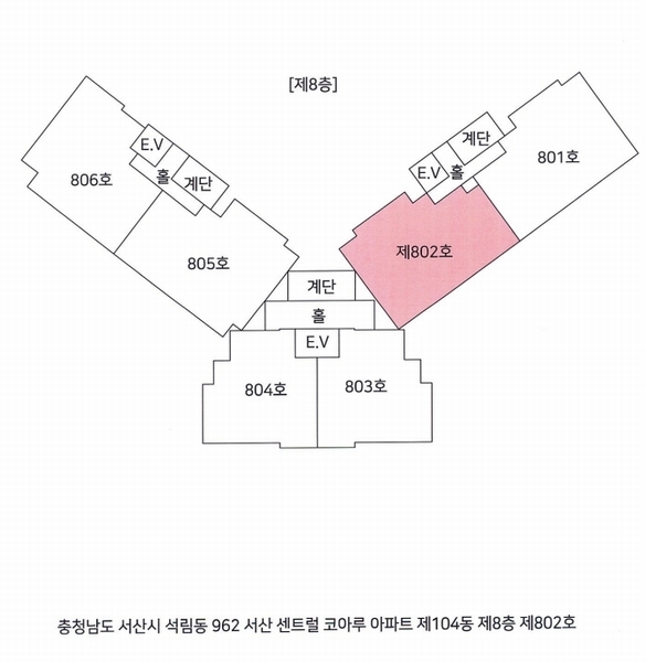 2025타경51092 충청남도 서산시 한마음2로 22, 서산센트럴코아루아파트 104동 8층 802호 아파트[공급30평형] 경매 이미지