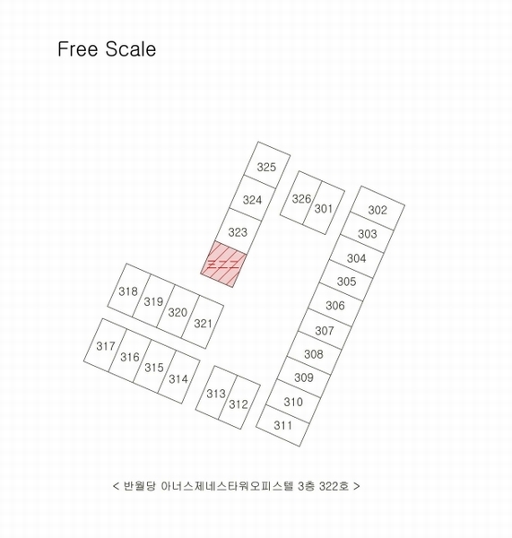 2024타경118955 대구광역시 중구 중앙대로 312, 반월당아너스제네스타워오피스텔 3층 322호 오피스텔[계약13평형] 경매 이미지