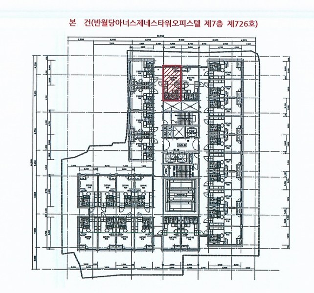 2024타경122633 대구광역시 중구 중앙대로 312, 반월당아너스제네스타워오피스텔 7층 726호 오피스텔[계약13평형] 경매 이미지