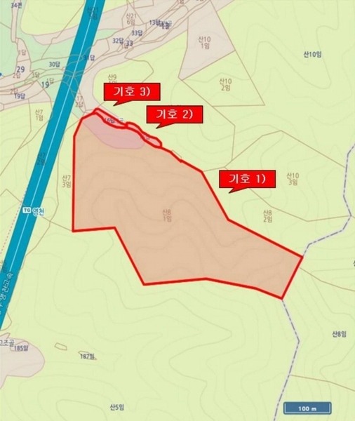 2022타경119237 경상북도 영천시 북안면 원당리 산8-1 임야 경매 이미지