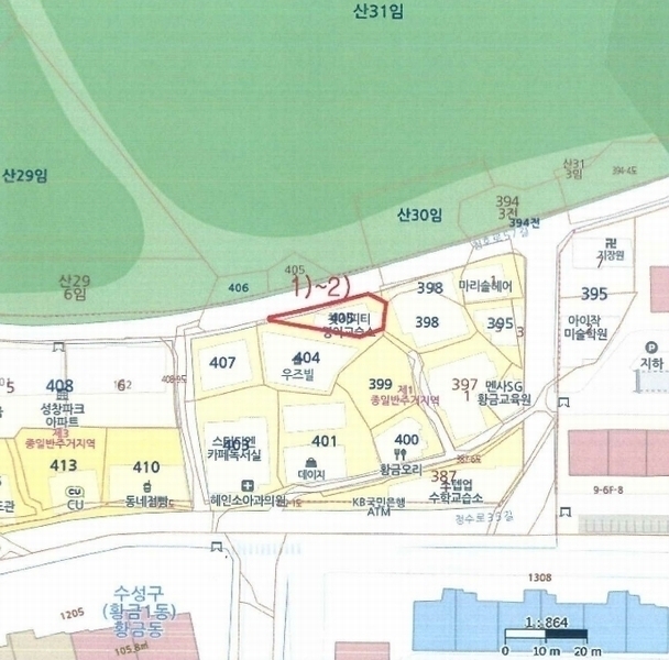 2024타경11580 대구광역시 수성구 청호로57길 79, 구분상가 201호 근린상가 경매 이미지