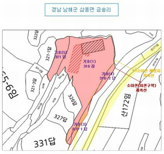 2025타경793 경상남도 남해군 삼동면 금송리 316 분뇨쓰레기처리 경매 이미지