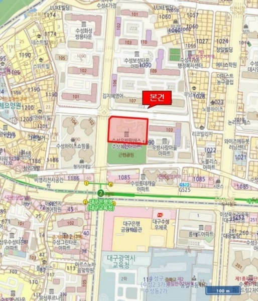 2024타경118528 대구광역시 수성구 수성로 400, 수성우방팔레스 6층 609호 아파트[공급37평형] 경매 이미지
