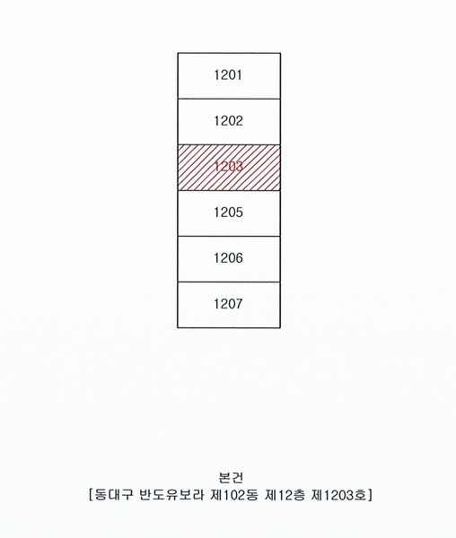 2025타경7083 대구광역시 동구 송라로16길 11, 동대구반도유보라 102동 12층 1203호 아파트[공급17평형] 경매 이미지