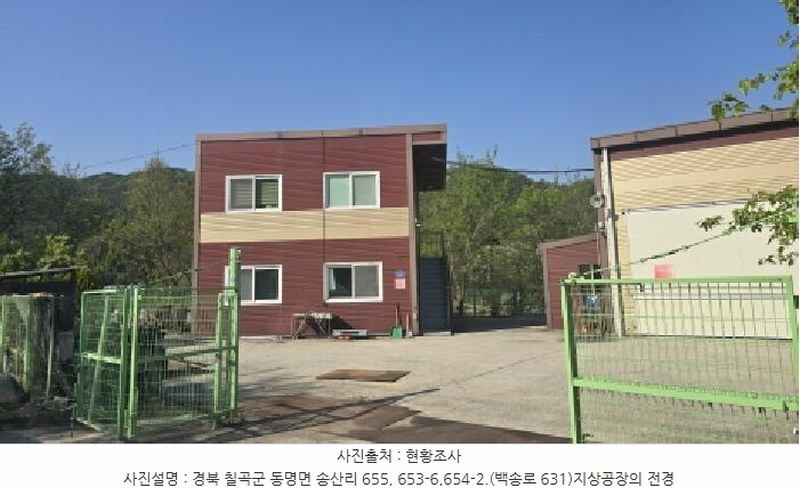 2025타경7577 경상북도 칠곡군 동명면 송산리 653-1 공장 경매 이미지