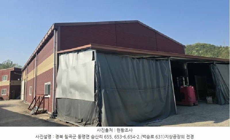 2025타경7577 경상북도 칠곡군 동명면 송산리 653-1 공장 경매 이미지