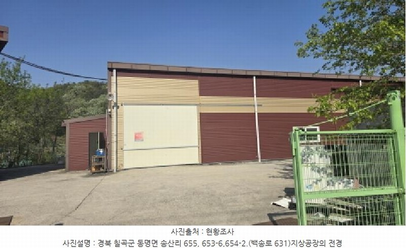 2025타경7577 경상북도 칠곡군 동명면 송산리 653-1 공장 경매 이미지