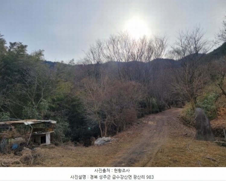 2024타경4244 경상북도 성주군 금수강산면 광산리 983 임야 경매 이미지