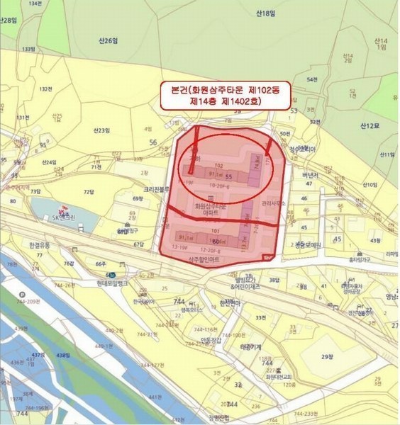 2024타경41441 대구광역시 달성군 화원읍 사문진로 349, 화원삼주타운 102동 14층 1402호 아파트[공급22평형] 경매 이미지