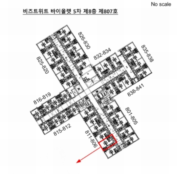 2024타경136912 서울특별시 금천구 디지털로12길 15, 비즈트위트 바이올렛 5차 8층 807호 다세대(빌라) 경매 이미지