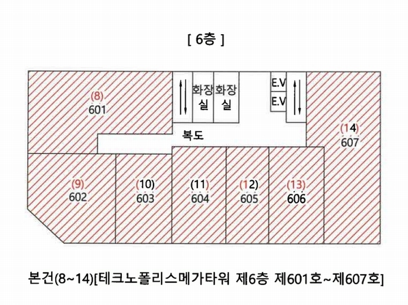2024타경34870 대구광역시 달성군 현풍읍 테크노대로 61대구광역시 달성군 현풍읍 테크노○○○○, 테크노폴리스메가타워주건축물 1동 6층 601호외6개호테크노폴○○ 근린상가 경매 이미지