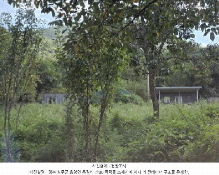 2025타경2030 경상북도 성주군 용암면 용정리 산80 임야 경매 이미지