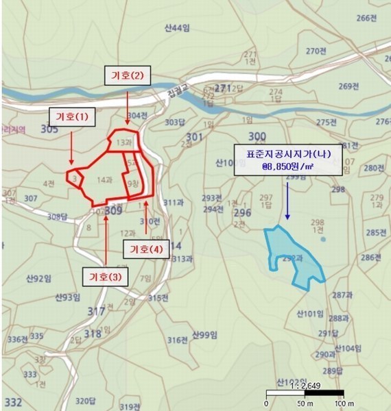 2024타경1852 경상북도 봉화군 춘양면 학산리 309-3 과수원 경매 이미지