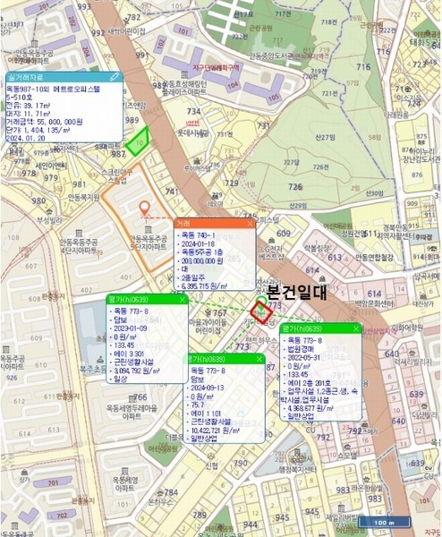 2024타경103918 경상북도 안동시 복주2길 72경상북도 안동시 복○○○○, 옥동화인키다리빌딩 10층 에이-1009호옥동화인○○ 오피스텔[계약12평형] 경매 이미지