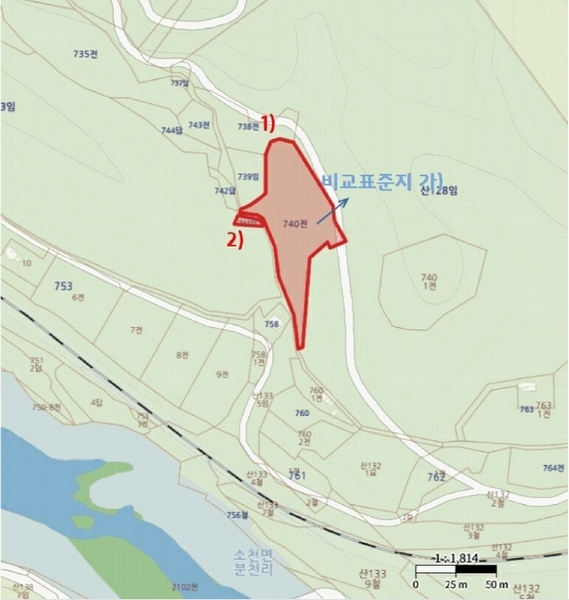 2025타경100255 경상북도 봉화군 소천면 분천리 740 농지 경매 이미지
