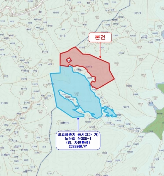 2025타경100307 경상북도 안동시 임하면 노산리 산305 임야 경매 이미지