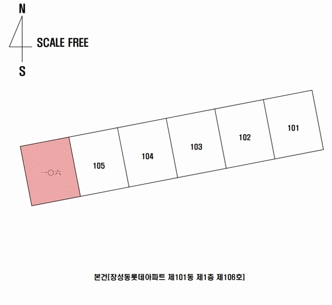 2025타경338 경상북도 포항시 북구 법원로40번길 38, 장성동롯데아파트 101동 1층 106호 아파트[공급34평형] 경매 이미지
