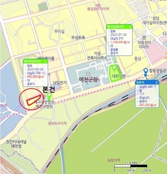 2024타경1882 경상북도 예천군 예천읍 대심리 736-9 임야 경매 이미지