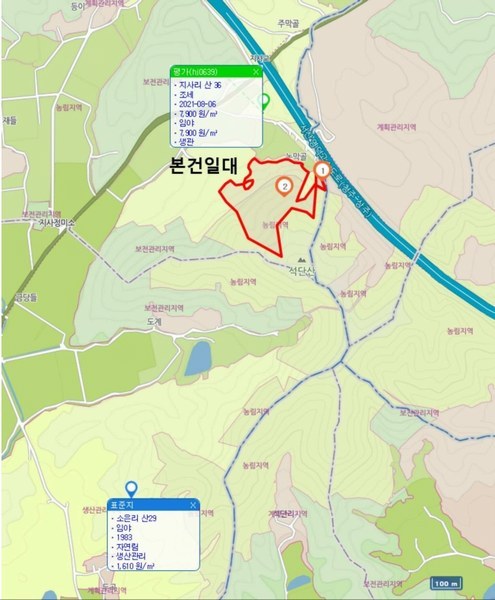 2024타경1981 경상북도 상주시 외남면 지사리 산42 임야 경매 이미지