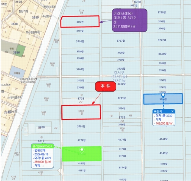 2025타경397 부산광역시 강서구 대저1동 3702-1 농지 경매 이미지