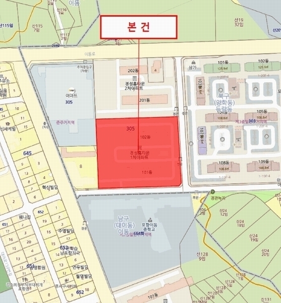 2025타경3642 경상북도 포항시 북구 대이로176번길 15, 경성홈타운 102동 12층 1205호 아파트[공급23평형] 경매 이미지