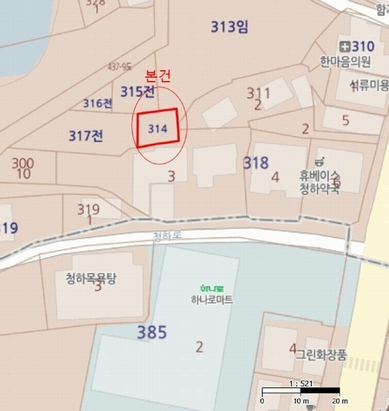 2025타경3687 경상북도 포항시 북구 청하면 덕성리 314 대지 경매 이미지