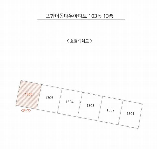 2025타경3699 경상북도 포항시 남구 포스코대로 154, 포항이동대우아파트 103동 13층 1306호 아파트[공급32평형] 경매 이미지