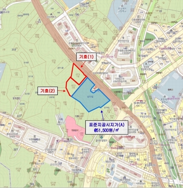 2024타경3832 경상북도 포항시 북구 우현동 산73-1 임야 경매 이미지