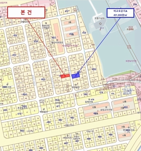 2024타경34805 경상북도 포항시 남구 송도동 461-26 대지 경매 이미지