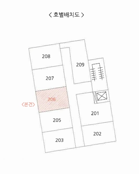2024타경37781 경상북도 포항시 남구 중앙로62번길 4, 우리오피스텔 2층 206호 오피스텔[계약9평형] 경매 이미지