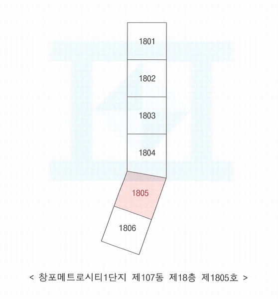 2024타경35426 경상북도 포항시 북구 우창로 164, 창포메트로시티1단지 107동 18층 1805호 아파트[공급25평형] 경매 이미지